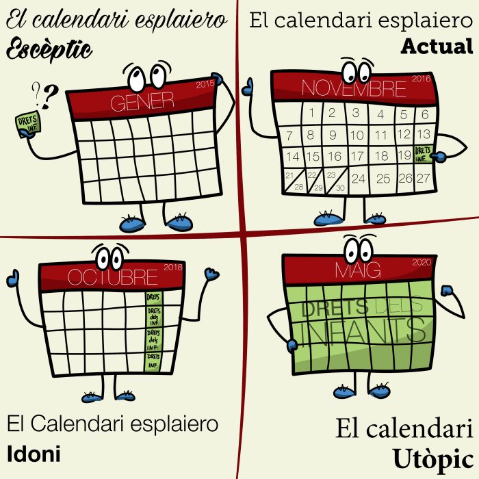 Quin calendari fas servir a l’esplai per treballar els drets dels infants?